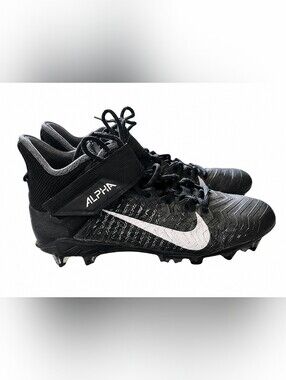 Nike Alpha Menace Football Cleats Men’s Size 9.5 Black White Mid Top Molded